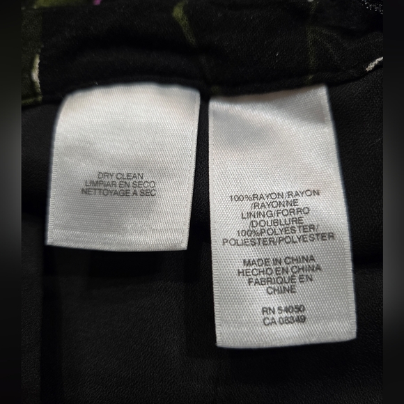 Jones Wear Size 16 Floral Midi Skirt A-line Flare Black Purple Lined High Waist - Picture 4 of 7